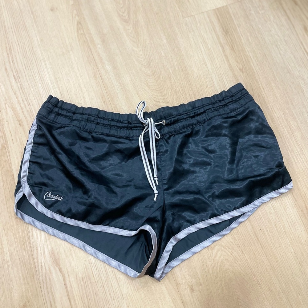 Vintage Y2K Candie's black with silver trim retro gym shorts size Extra Large